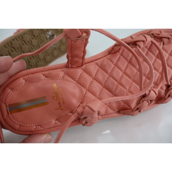 Sam Edelman Zariah Gladiator Sandals Women Size 8 Pink Faux Leather Braided Flat